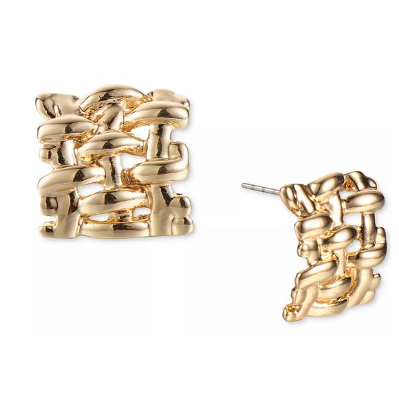 CHARTER CLUB Gold-Tone Braided Stud Earrings - Picture 1 of 3
